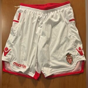 Macron AS Monaco FC Football Soccer Shorts Men’s Medium/Large